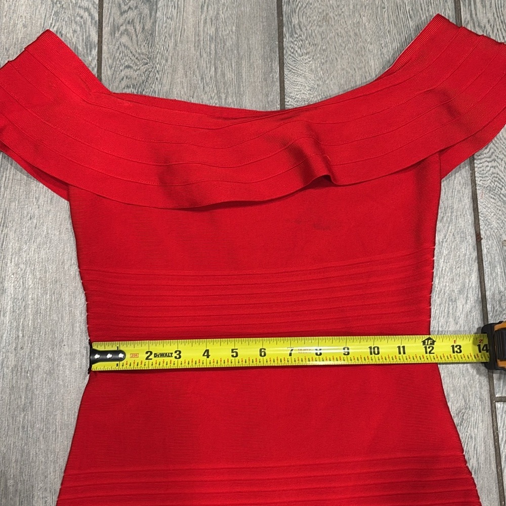 Miss Circle Bodycon Off the shoulder Bandage Red Dress Size Medium - Picture 6 of 12